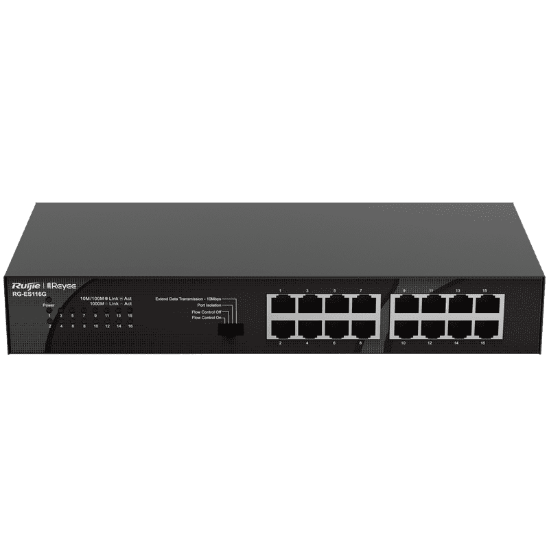 RG-ES116G, 16-port 10/100/1000Mbps Unmanaged Non-PoE Switch