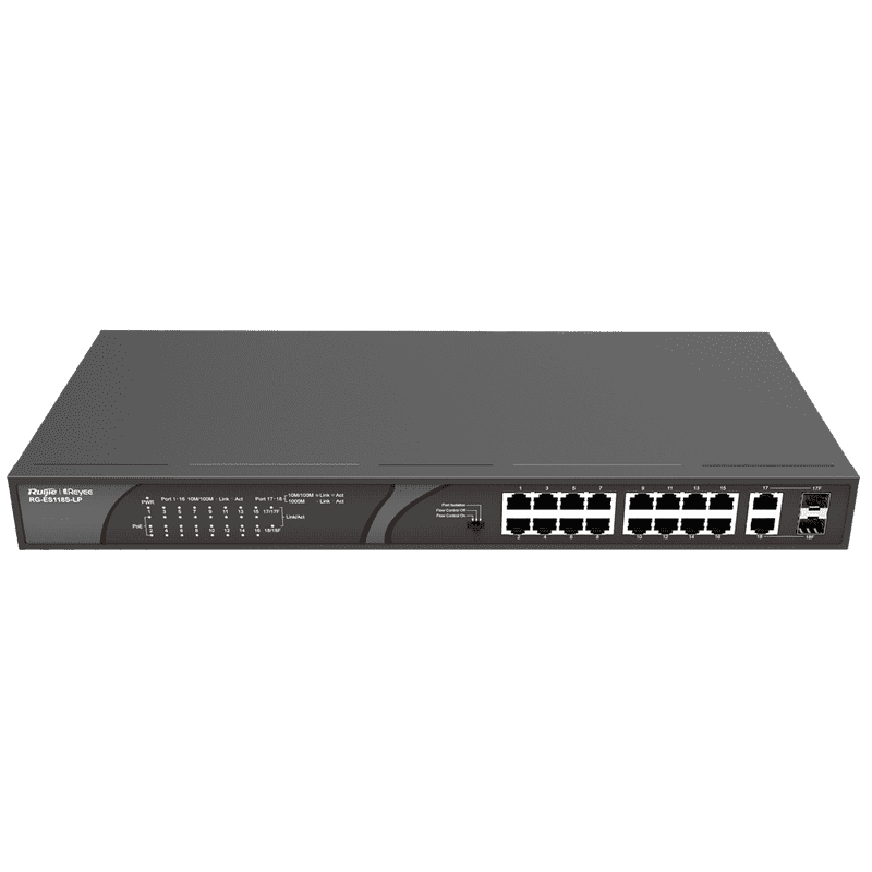 RG-ES118S-LP, 16-port 10/100Mbps Desktop Unmanaged Switch