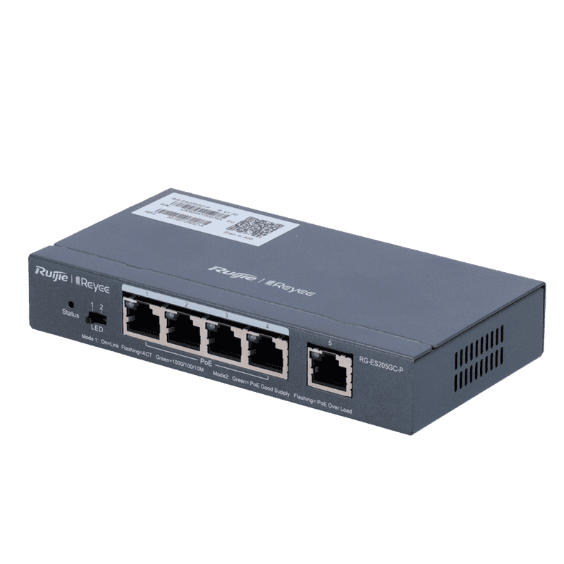 RG-ES205GC-P, 5-Port Gigabit Smart Cloud Mananged PoE Switch