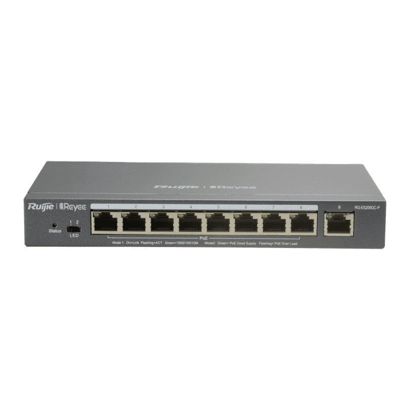 RG-ES209GC-P, 9-Port Gigabit Smart Cloud Mananged PoE Switch
