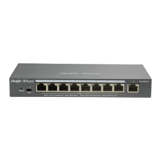 RG-ES209GC-P, 9-Port Gigabit Smart Cloud Mananged PoE Switch