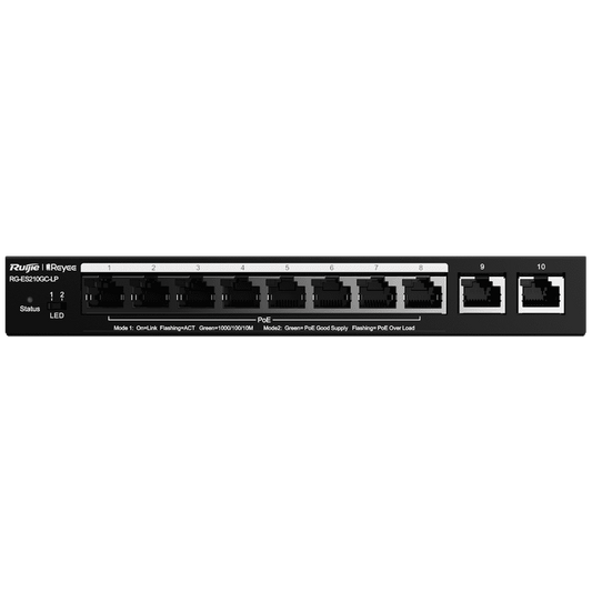 RG-ES210GC-LP, 10-Port Gigabit Smart Cloud Mananged PoE Switch