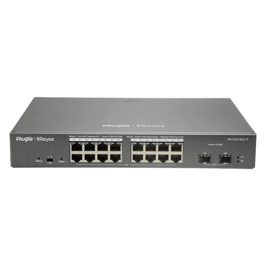 RG-ES218GC-P, 18-Port Gigabit Smart Cloud Mananged PoE Switch