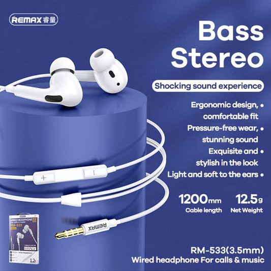 Remax RM-533 Wired In-Ear Headphone for Calls & Music