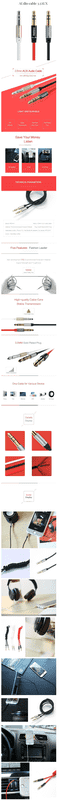 Remax RM-L100 3.5mm Copper alloy body & TPE material Aux Audio Cable