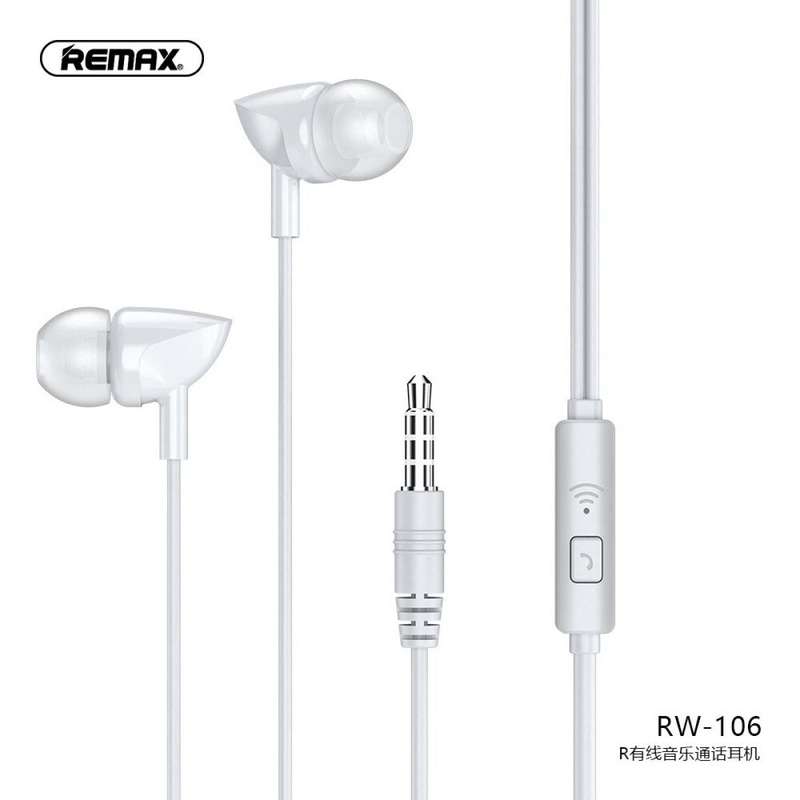 Remax RW-106 Wired Earphone For iPhone 6s 6 5s 5 Xiaomi Samsung Huawei Earbuds