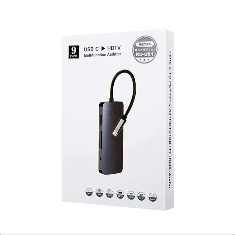 Remax RU-U91 USB C to HDTV 9-IN-1Multifunction Adapter