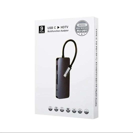 Remax RU-U91 USB C to HDTV 9-IN-1Multifunction Adapter