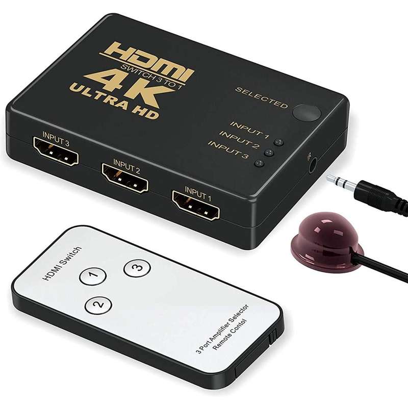 4K HDMI Switcher with IR Remote Control-3 Port