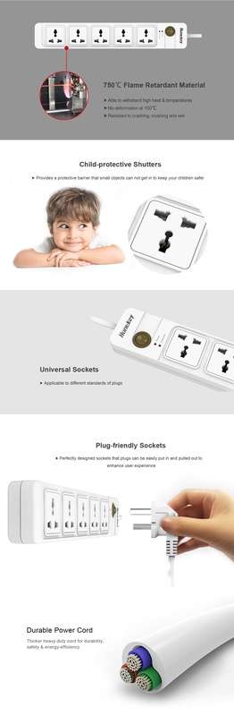 Huntkey SZE501 Power Strips, Universal Standard