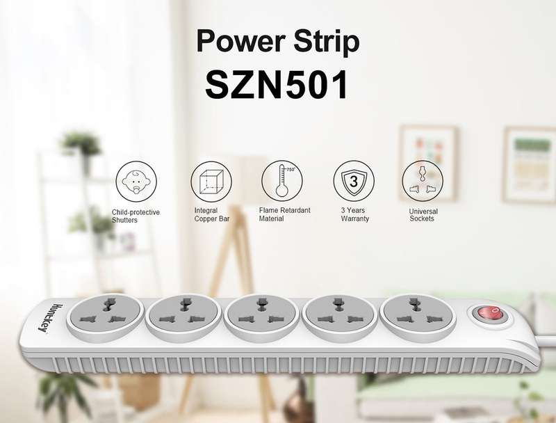 Huntkey SZN501 Power Strips, Universal Standard