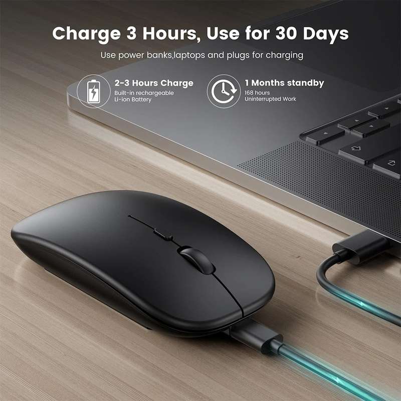 Bluetooth Wireless Mous USB Optical Rechargeable Mouse for Computer Laptop PC Macbook Gaming Mouse Gamer 2.4GHz 1600DPI
