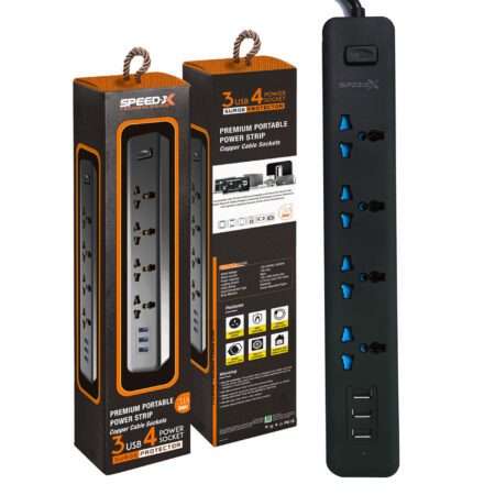 PS X2 Speed-X Premium Portable Power Strip 3socket+3usb Port