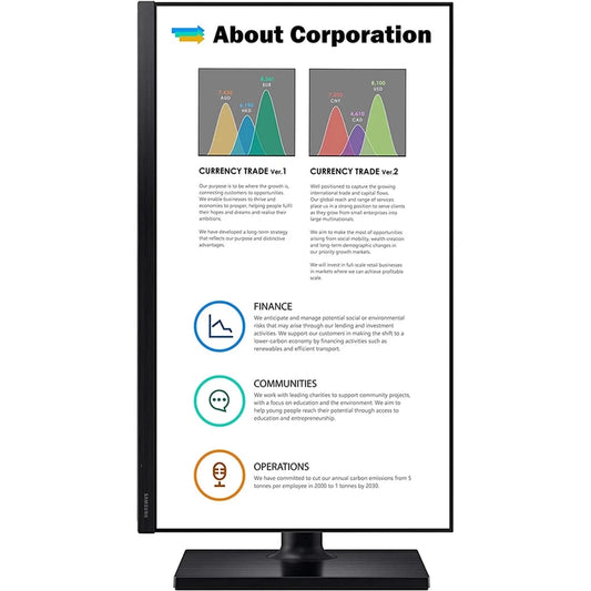 SAMSUNG Professional T45F 24" FHD IPS 75hz Adjustable Stand 2x HDMI Display Port & USB w/ Built-in Speakers