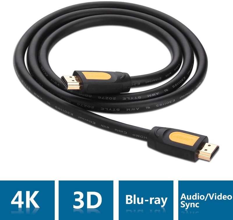 UGREEN HD101 HDMI Round Cable 5m- Yellow &Black