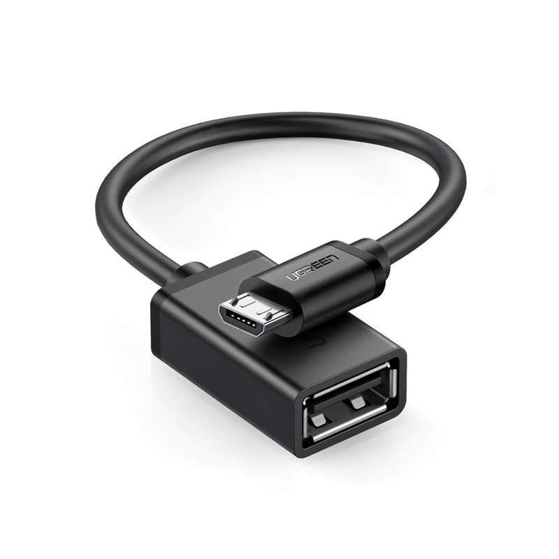 UGREEN US133 Micro USB Male to USB-A Female Cable with OTG Nickel Plating- 15cm