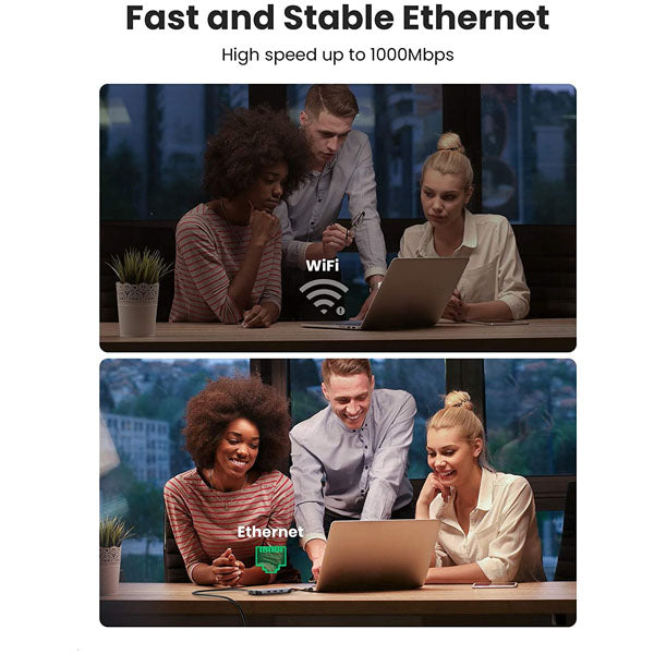 UGREEN - 70301 USB-C TO HDMI+DP+VGA+2XUSB3.0+RJ45(GIGABIT)+SD/TF+USB-C PD (5G&4K 60HZ)