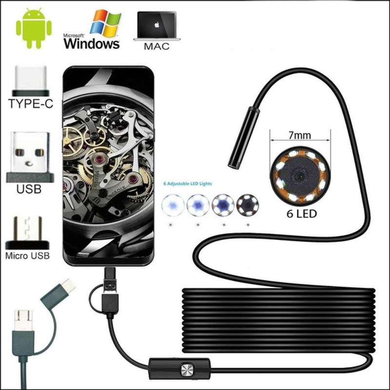 Waterproof PC Endoscope Camera-USB Type C/10M