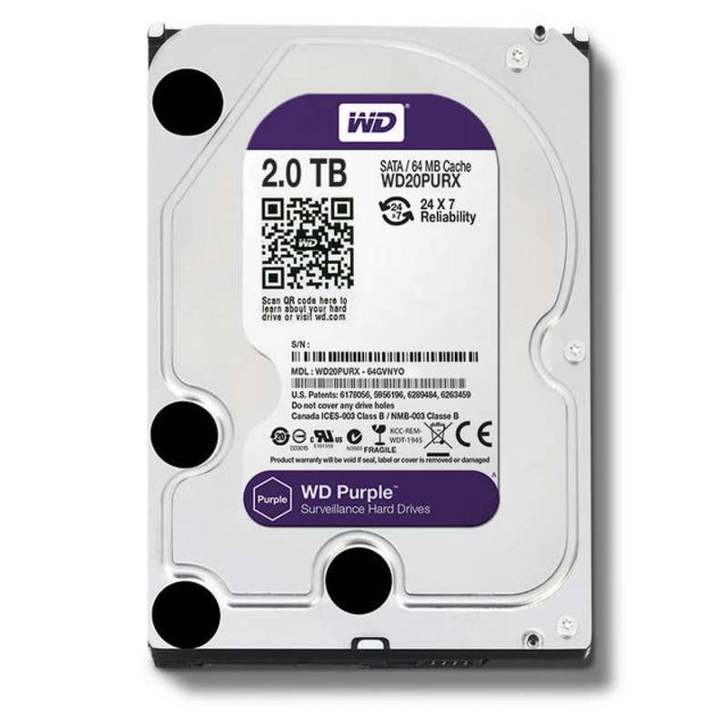 Western Digital Purple WD22PURZ 2TB 3.5 Inch SATA 5400RPM Surveillance HDD