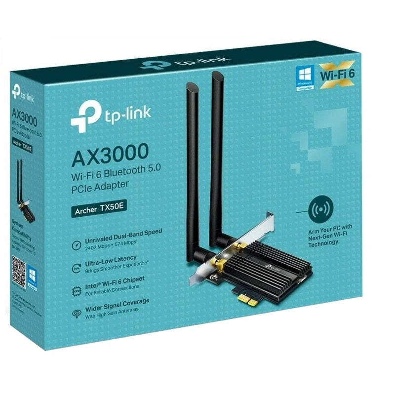 TP-Link Archer TX50E AX3000 Wi-Fi 6 Bluetooth 5.0 PCIe Ada