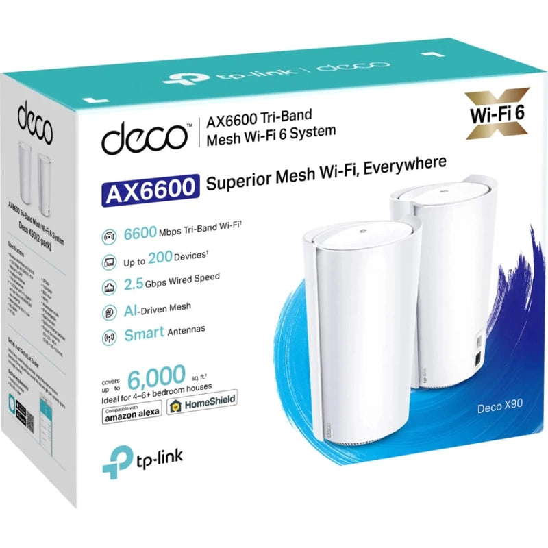 TP-Link Deco AX90 AX6600 AX6600 Whole Home Mesh Wi-Fi System 2-Pack