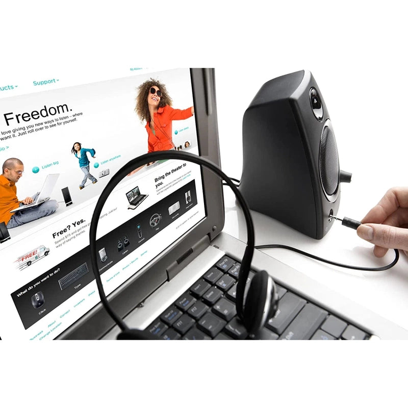 Logitech Z130 3.5mm Jack Compact Laptop Speakers - Black