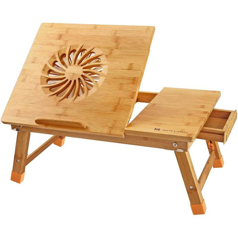 NNEWVANTE ZS-9F Portable Folding Bamboo Laptop Table
