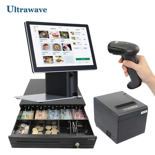 نقطة بيع متكاملة - جهاز كمبيوتر الكل في واحد شاشة لمس - برنامج نقاط البيع - طابعة حرارية - قارئ باركود - صندوق نقدD
