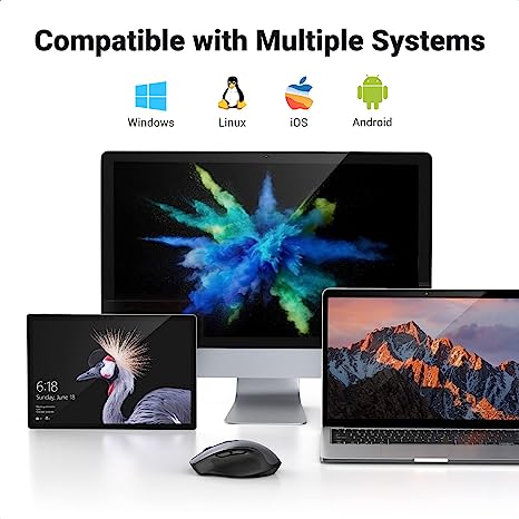 UGreen Ergonomic Wireless Mouse (Black) 15063