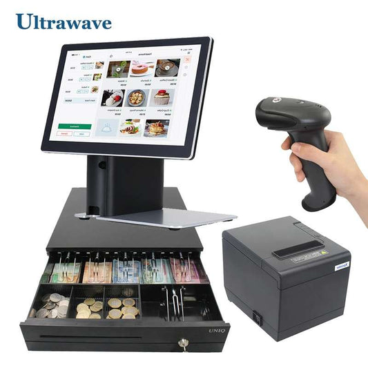 نقطة بيع متكاملة - جهاز كمبيوتر الكل في واحد شاشة لمس - برنامج نقاط البيع - طابعة حرارية - قارئ باركود - صندوق نقد