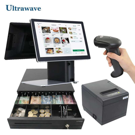 نقطة بيع متكاملة - جهاز كمبيوتر الكل في واحد شاشة لمس - برنامج نقاط البيع - طابعة حرارية - قارئ باركود - صندوق نقدC