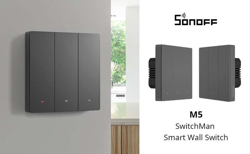 SONOFF SwitchMan Smart Wall Switch-M5 2 Push Button WiFi Switch FACE PLATE M5-3C-86