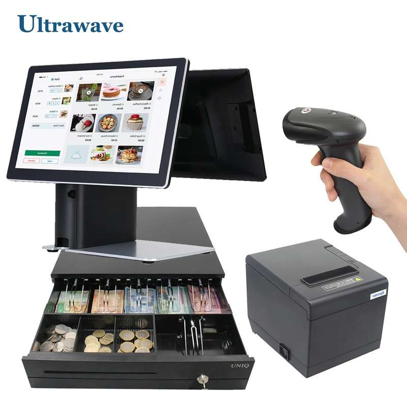 نقطة بيع متكاملة - جهاز كمبيوتر الكل في واحد شاشة لمس - برنامج نقاط البيع - طابعة حرارية - قارئ باركود - صندوق نقد