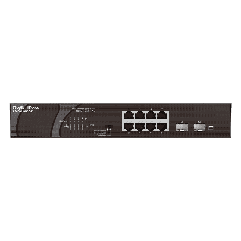 RG-ES110GDS-P, 10-port 10/100/1000Mbps Unmanaged PoE Switch