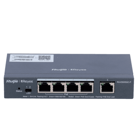 RG-ES205GC-P, 5-Port Gigabit Smart Cloud Managed PoE Switc