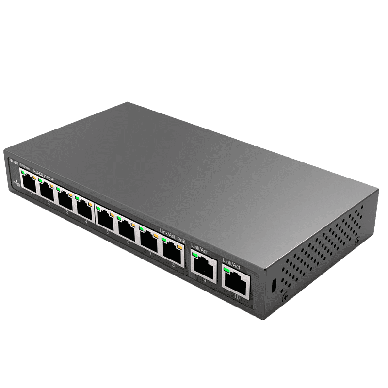RG-ES110D-P, 8-port 10/100Mbps Desktop Unmanaged Switch