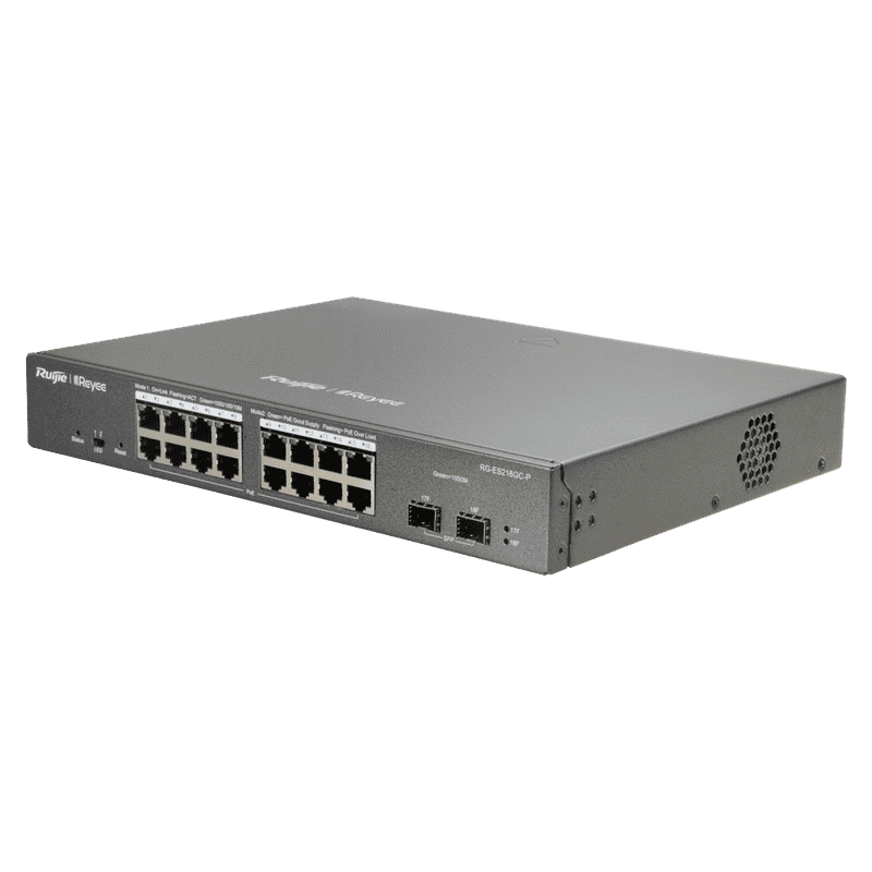 RG-ES218GC-P, 18-Port Gigabit Smart Cloud Mananged PoE Switch