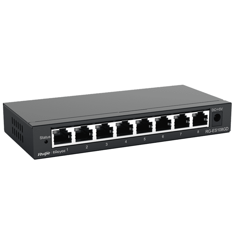 RG-ES108GD, 8-port 10/100/1000Mbps Unmanaged Non-PoE Switch