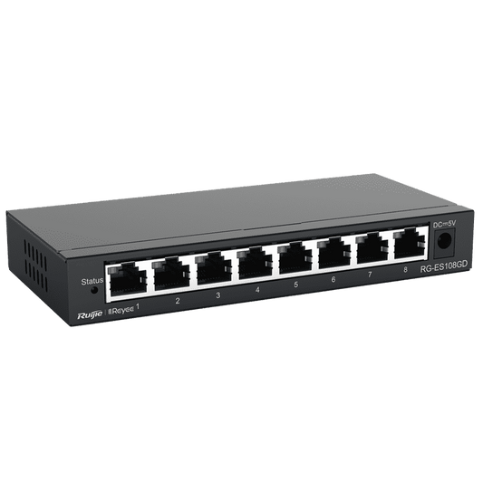 RG-ES108GD, 8-port 10/100/1000Mbps Unmanaged Non-PoE Switch