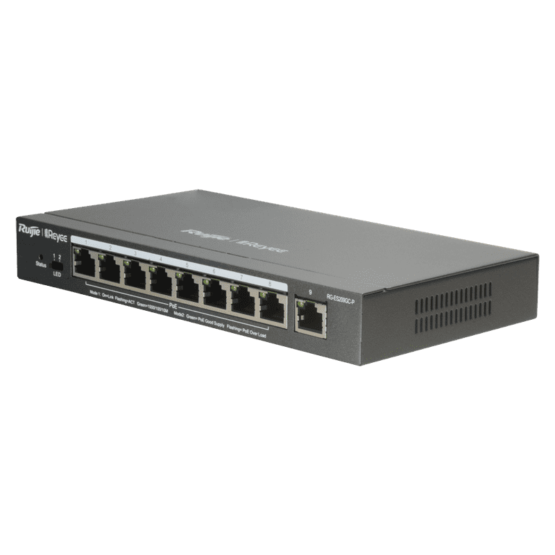 RG-ES209GC-P, 9-Port Gigabit Smart Cloud Mananged PoE Switch