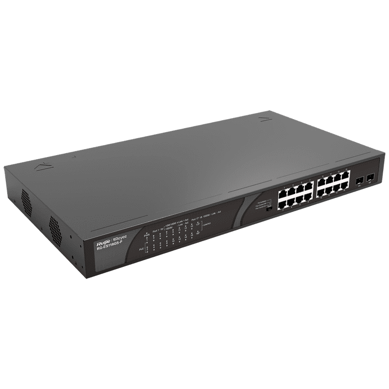 RG-ES118GS-P, 18-port 10/100/1000Mbps Unmanaged PoE Switch