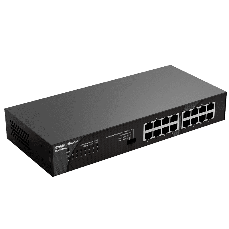 RG-ES116G, 16-port 10/100/1000Mbps Unmanaged Non-PoE Switch