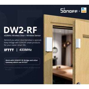 SONOFF DW2 RF DW2 WIFI DOOR WINDOW SENSOR SMART HOME WIFI WIRELESS SWITCH APP CONTROL RF 433MHZ