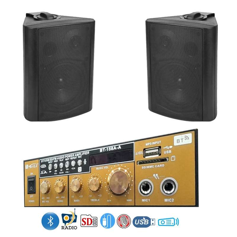 نظام سماعات جدارية للمنازل والأعمال سماعتين بقوة 20 وات لكل سماعه