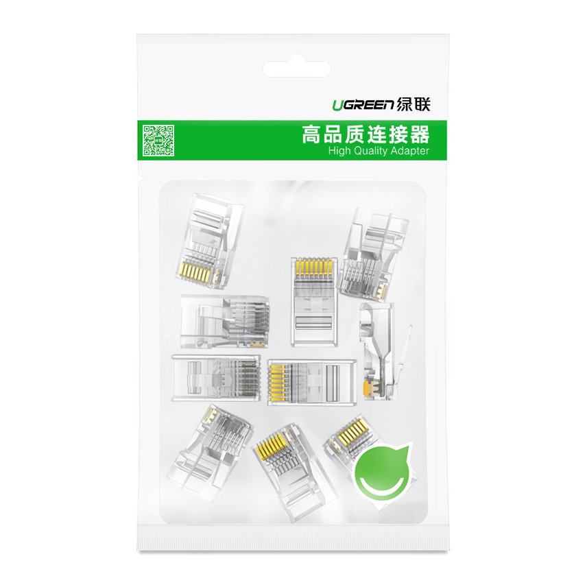 Ugreen Cat 6 Unshielded RJ45 Modular  Plugs 10 Pack transparent - 50961