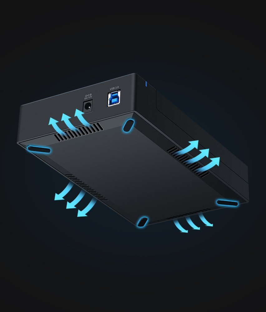 Ugreen HDD bay SATA 3.5 '' HDD enclosure USB 3.0 black - 50422