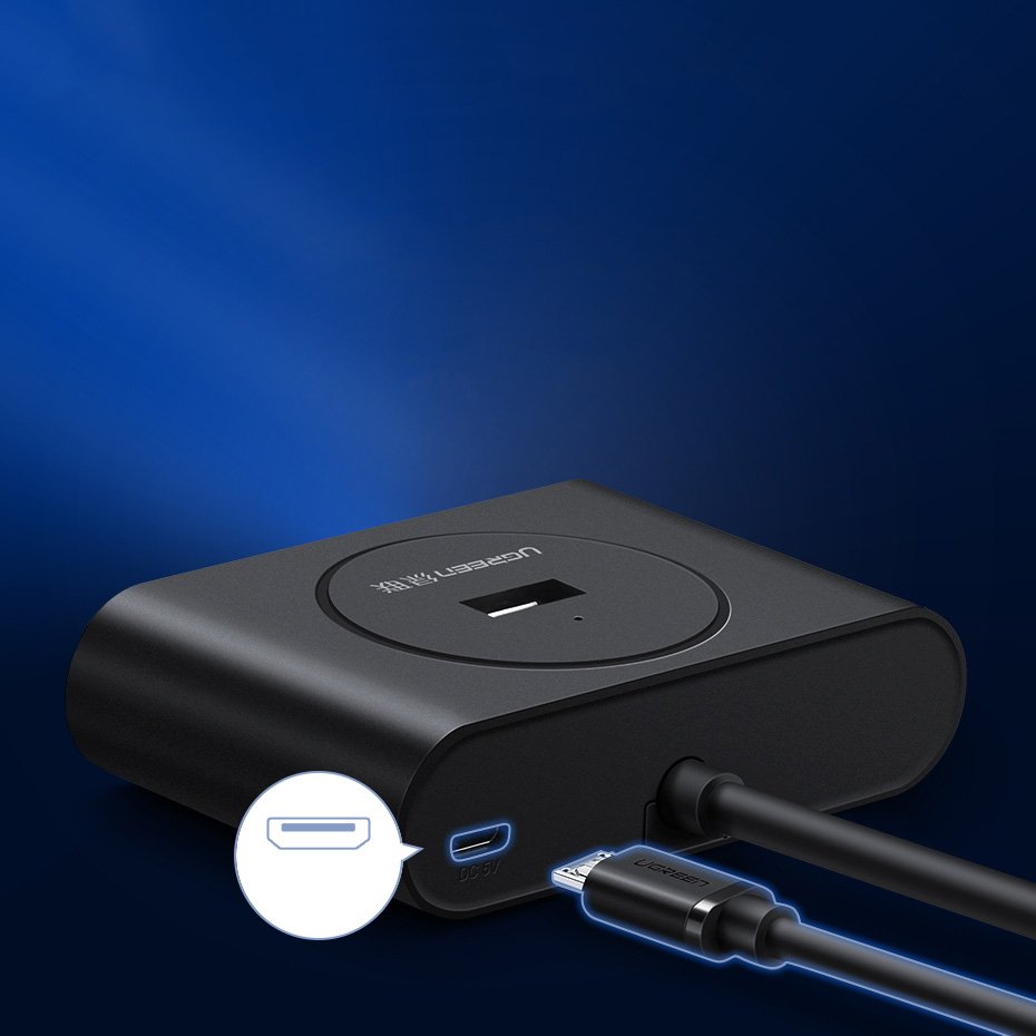 UGreen USB 3.0 A 4-Ports Hub - 0.5m (BLACK) - 20290