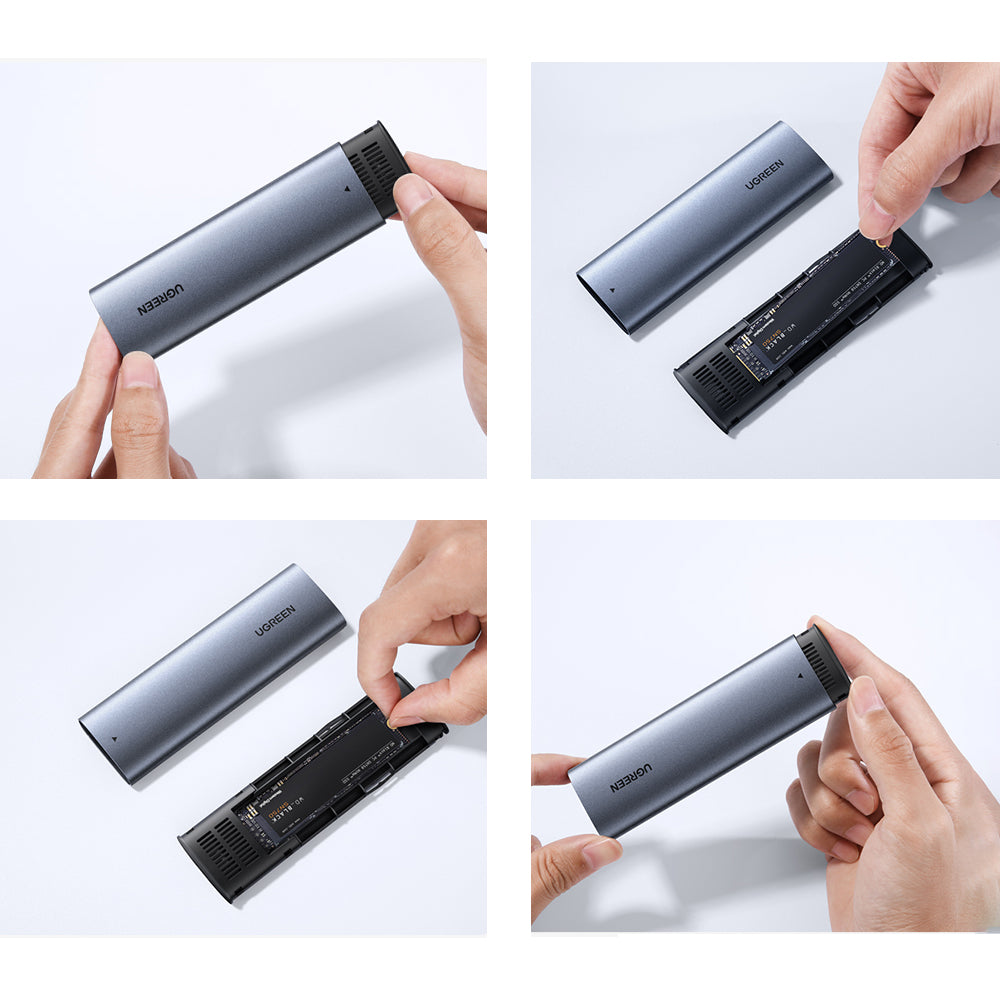 Ugreen Hard Drive Bay M.2 B-Key SATA 3.0 5Gbps Gray + USB Type C Cable - 10903