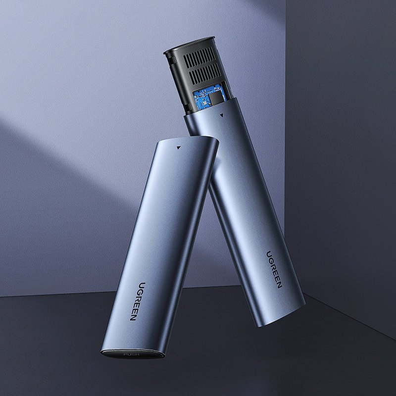 Ugreen M.2 SSD bay USB 3.2 Gen 2 drive (SuperSpeed USB 10 Gbps) + USB Type C cable 0.5m gray - 10902