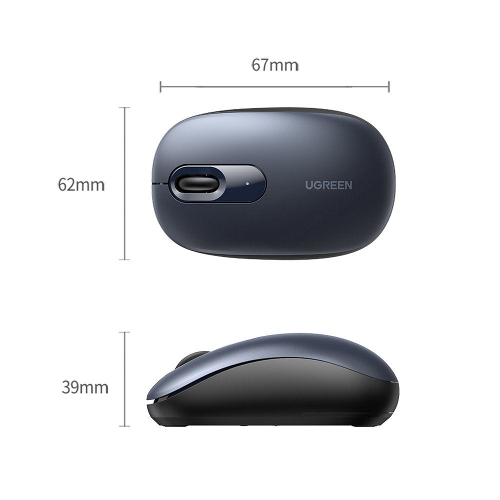 Ugreen 90550 2.4GHz USB Wireless Mouse - Navy Blue